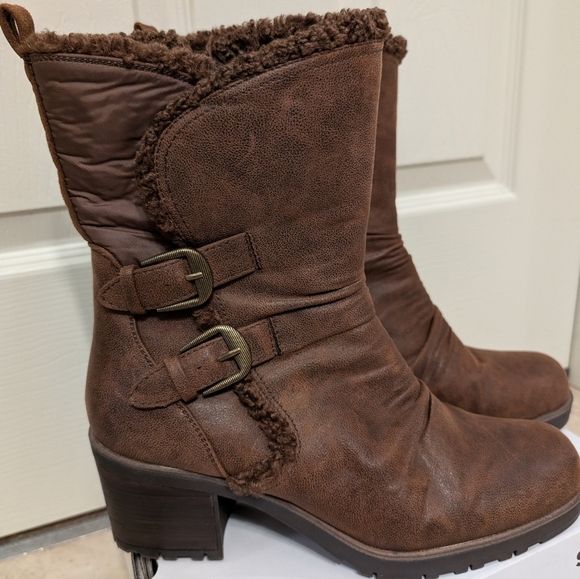 Baretraps Tevin Women's Faux- Leather block heel  mid calf boot Size 11 - Picture 7 of 8
